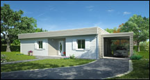 image 3d pour pavillon ossature bois