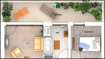 Plan de commercialisation 3d pour appartement T3 (Poitiers)
