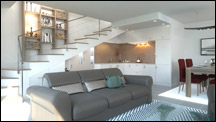Perspective-3d-Salon-cuisine-escalier 